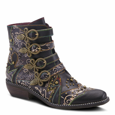 Spring Step L'Artiste Rodeha Booties for women - Women's Ankle Boots with Zipper Closure - Ladies Boots with Western Style Pointed Toe Silhouette - BLACK Shoe US 11.5-12