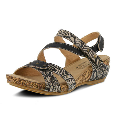 L'ARTISTE Spring Step Women's Quilana Ankle Strap Sandal Black EU 37 / US 6.5-7