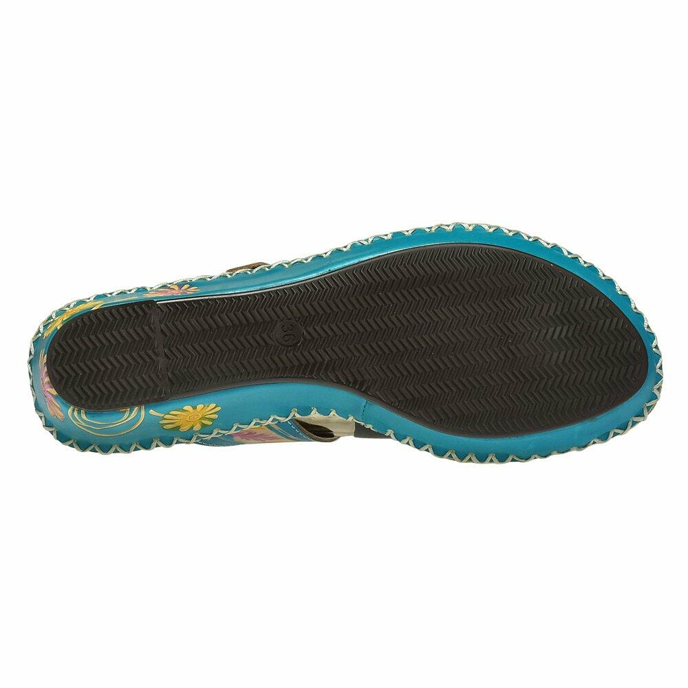 Spring Step L`Artiste Women's Santorini Slide Sandal Turquoise EU 39 / US 8.5