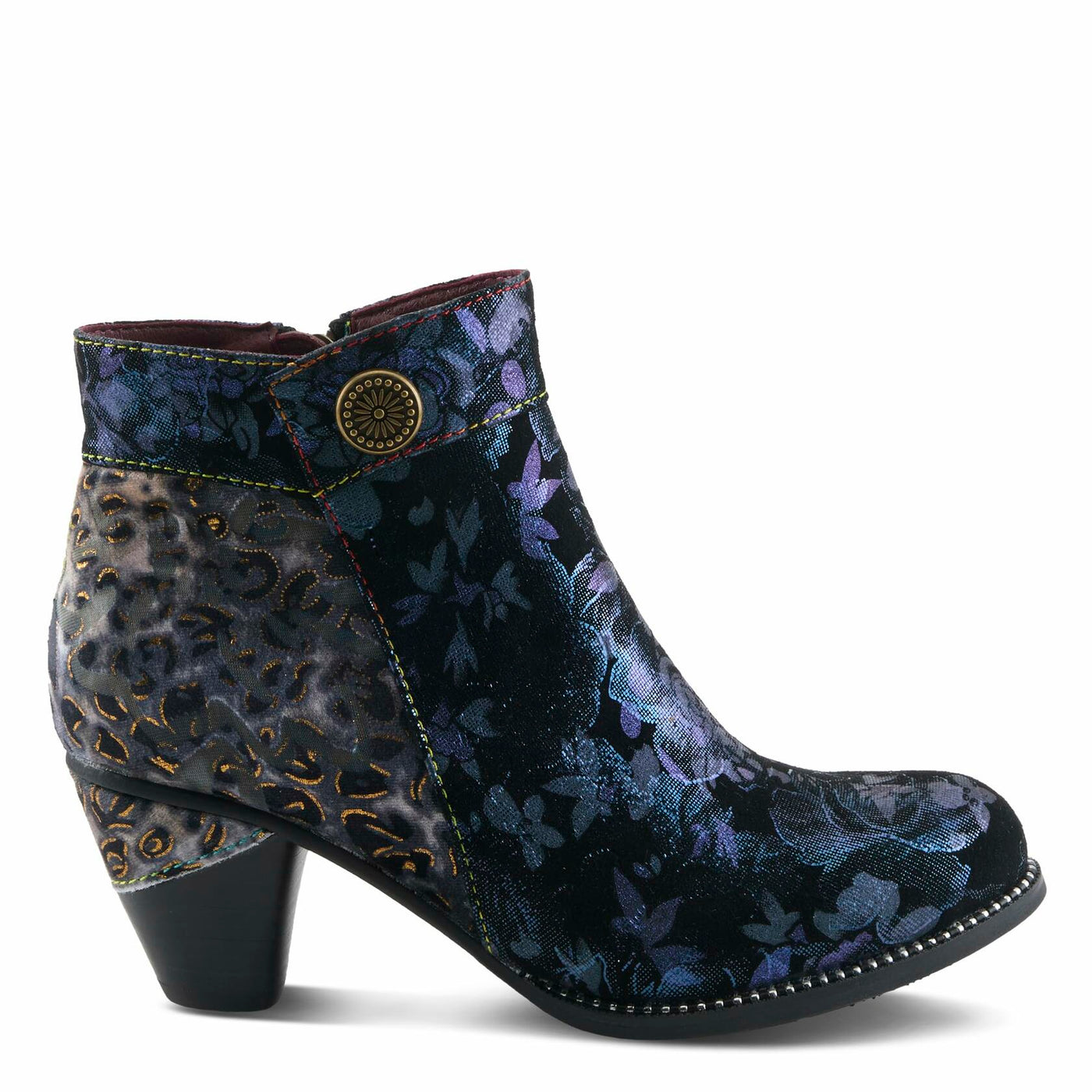 Spring Step L'Artiste Dessalynn Heeled Booties | Suede & Velvet Ankle Boots with Vintage Charm