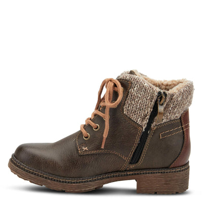 Spring Step Relife Marylee Combat Boots for Women - Ladies Ankle Boots with Metal Zipper - Waterproof Womens Boots for Outdoor - EU Size 36 Brown