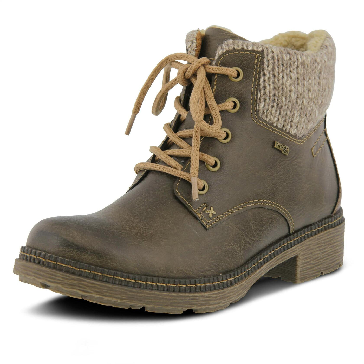 Spring Step Relife Marylee Combat Boots for Women - Ladies Ankle Boots with Metal Zipper - Waterproof Womens Boots for Outdoor - EU Size 36 Brown