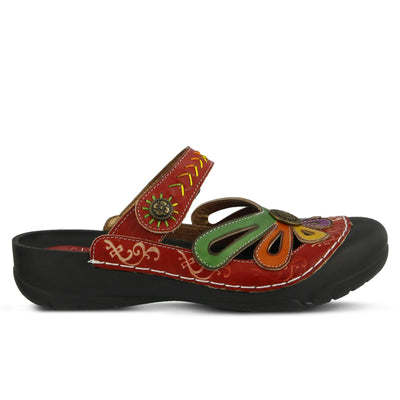 L'artiste by Spring Step Women's Copa Flat Sandal, Red/Multi, 36 EU/5.5-6 M US