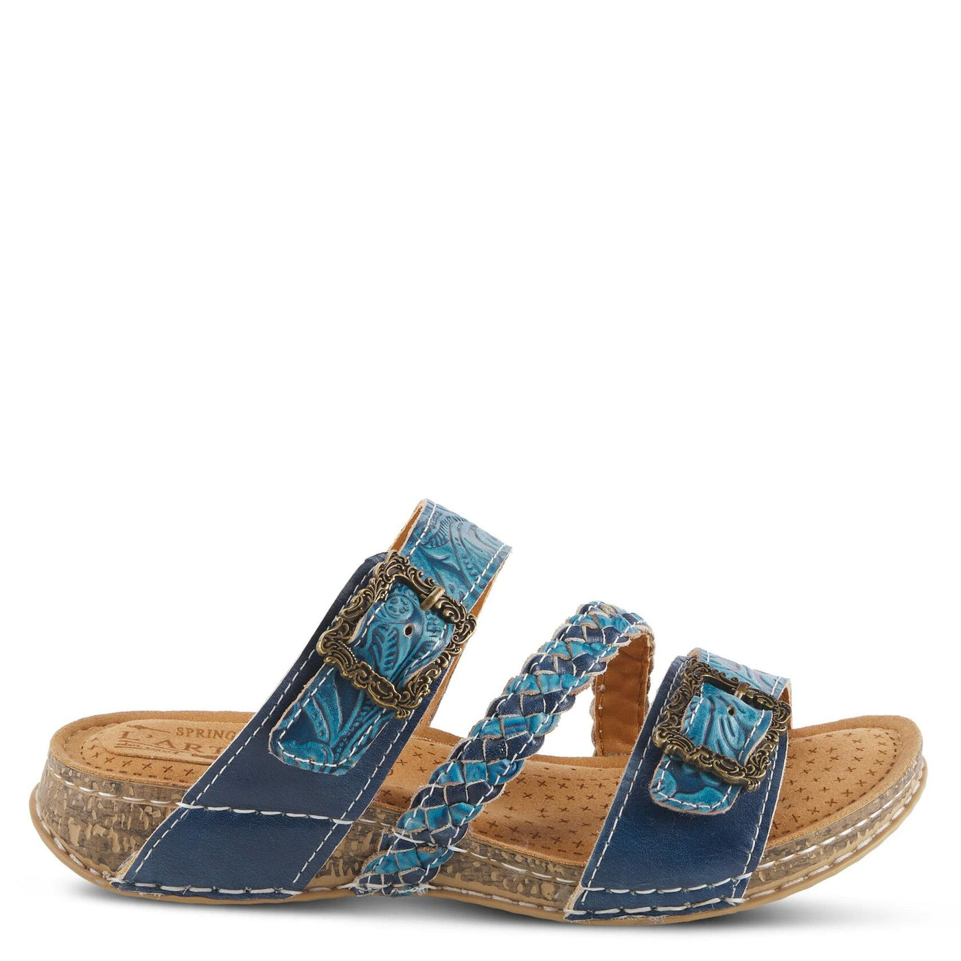Spring Step L'Artiste Women's Astra Slide Sandal Blue EU 39 / US 8.5