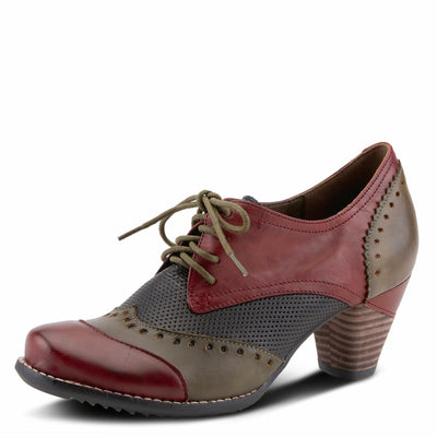 L’Artiste by Spring Step Women's Bardot Dress Pump, Red/Multi, 38 EU/7.5-8 M US