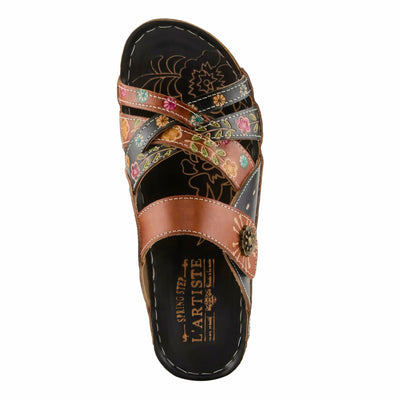 L'Artiste by Spring Step Women's LEIGH Sandals, navy multi 6, 41 M EU (US 9.5-10)
