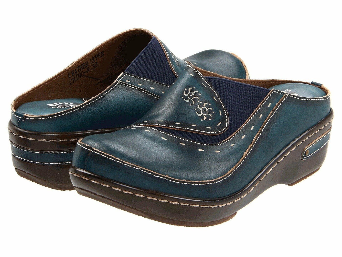 Spring Step L'Artiste Women's Chino Leather Loafer Blue EU 43 / US 11.5-12