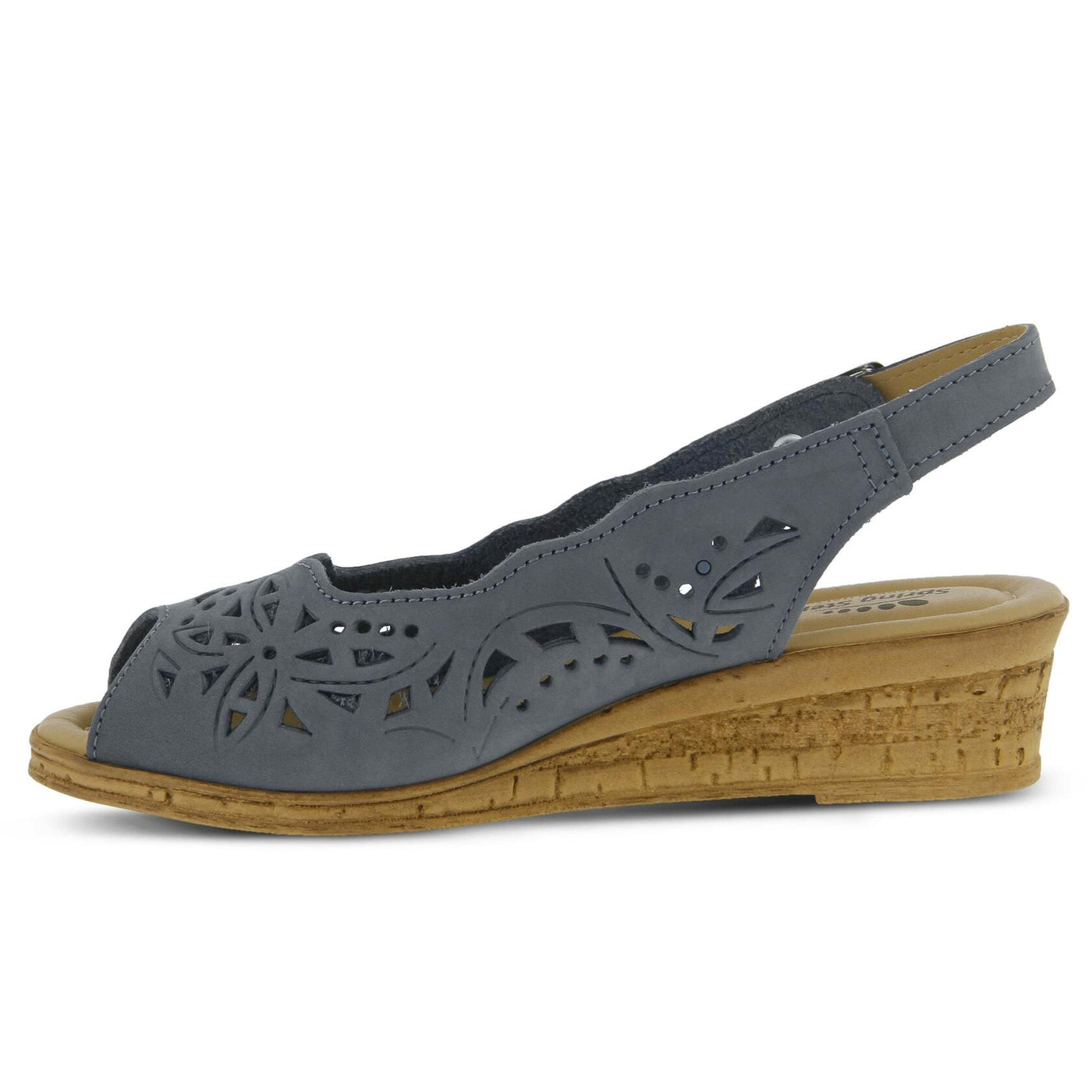 Spring Step Orella Slingback Sandals for Women - Leather Sandals with Adjustable Straps - Women's Sandals with Geometric Laser-Cut Detail