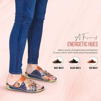 L'Artiste by Spring Step Women's LEIGH Sandals, navy multi 1, 42 M EU (US 10.5-11)