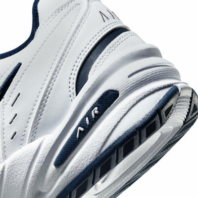 Nike Air Monarch IV Men White Cross Training White/Metallic Silver/Midnight Navy 10 US