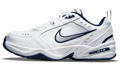 Nike Air Monarch IV Men White Cross Training White/Metallic Silver/Midnight Navy 10 US