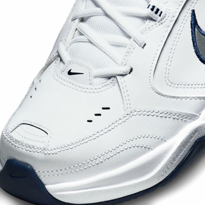 Nike Air Monarch IV Men White Cross Training White/Metallic Silver/Midnight Navy 10 US