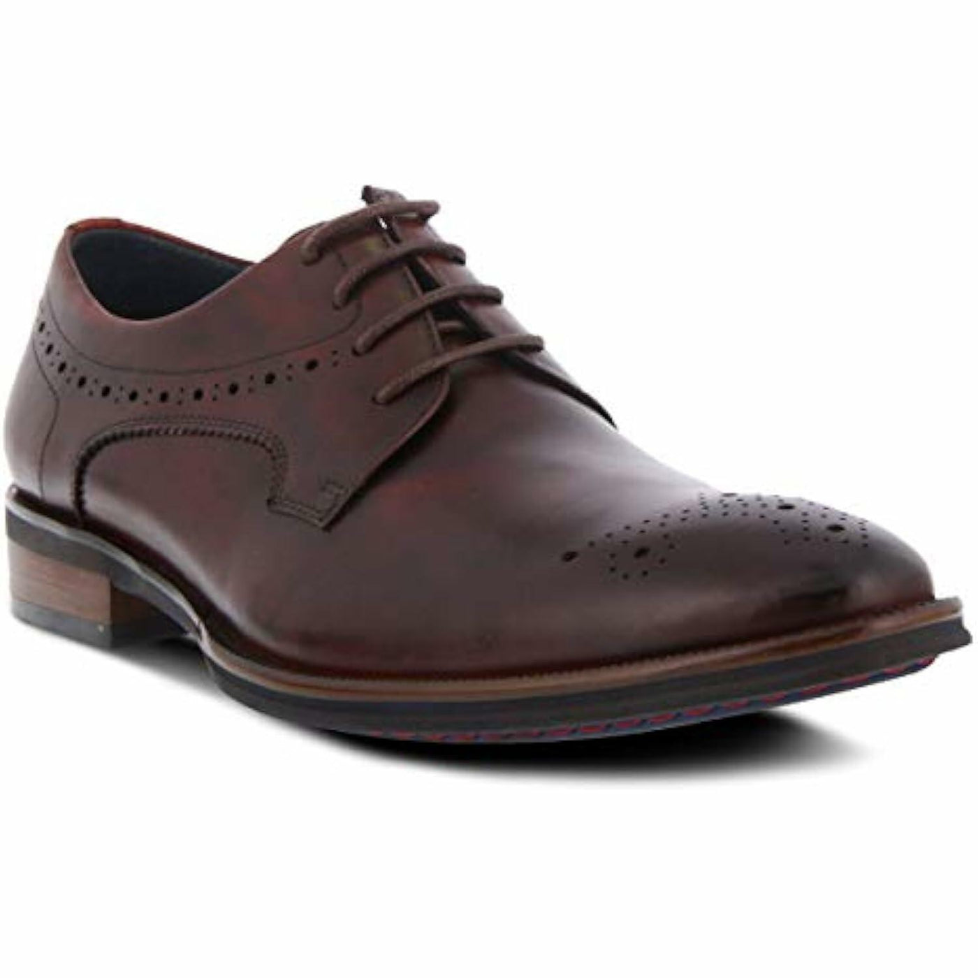 Spring Step Men's Charlie Leather Lace-Up Wingtip Shoe Cabernet