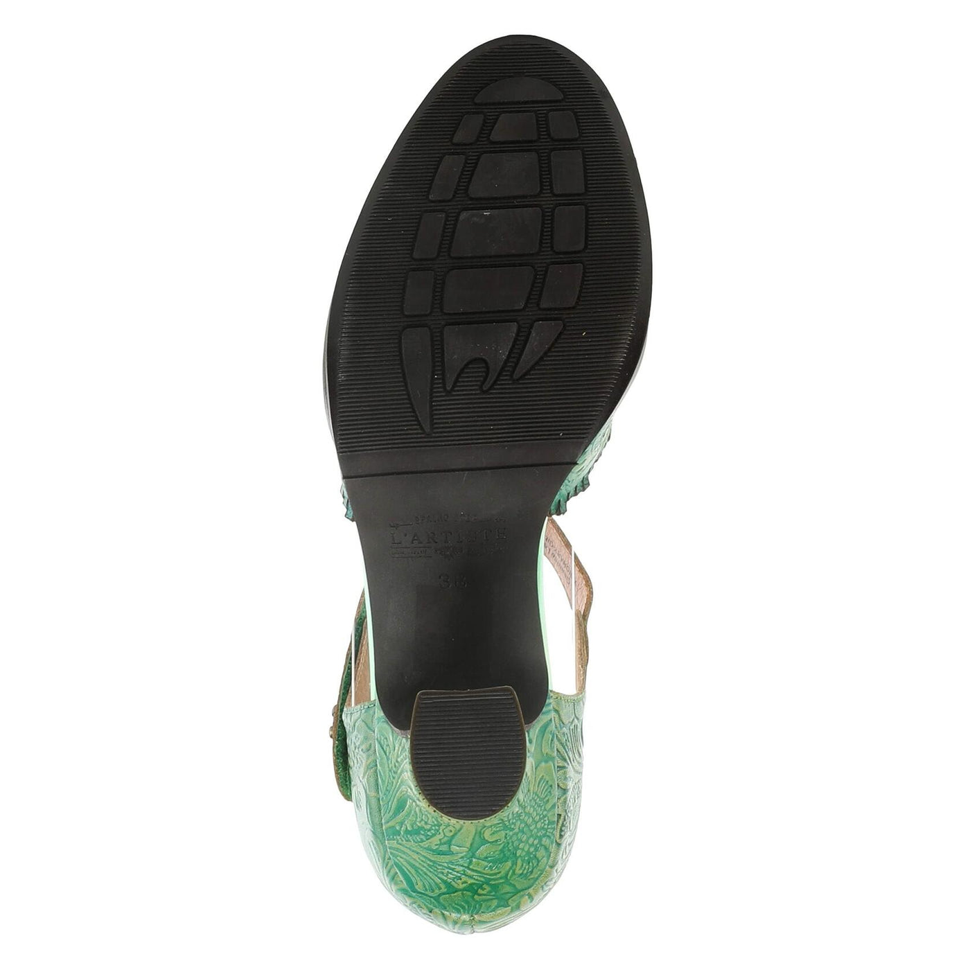 Spring Step L'Artiste Visionary Pump Shoes for Women | French Inspired Hand Painted Leather D'Orsay High Heels for Women with Ankle Strap Green EU 42 / US 10.5-11