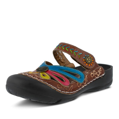 L'artiste by Spring Step Women's Copa Flat Sandal, Brown/Multi, 40 EU/9 M US
