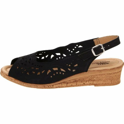 Spring Step Women's Orella Slingback Sandal,Black Nubuck,41 EU/9.5 - 10 M US
