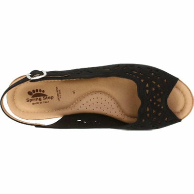 Spring Step Women's Orella Slingback Sandal,Black Nubuck,41 EU/9.5 - 10 M US