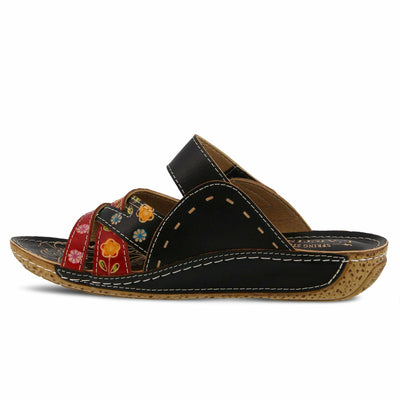 L'Artiste by Spring Step Women's LEIGH Sandals, black/multi 3, 38 M EU (US 7.5-8)