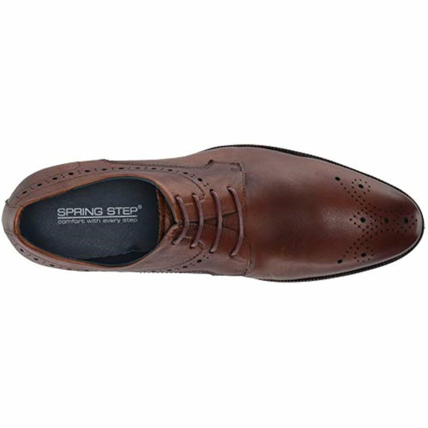 Spring Step Men's Charlie Leather Lace-Up Wingtip Shoe Brown