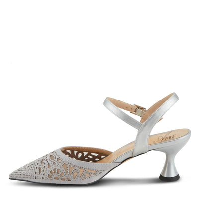 Azura Women's Delicate High Heel Sandal – Elegant Strappy Dress Shoes for Weddings, Parties & Formal Events – Comfortable Stiletto Heels with Adjustable Ankle Strap Silver EU 39/8.5