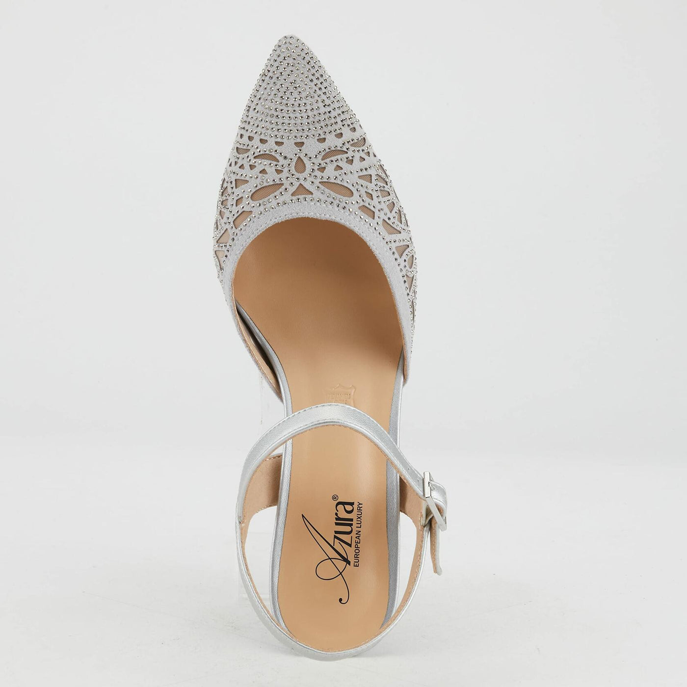 Azura Women's Delicate High Heel Sandal – Elegant Strappy Dress Shoes for Weddings, Parties & Formal Events – Comfortable Stiletto Heels with Adjustable Ankle Strap Silver EU 39/8.5