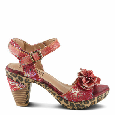 Spring Step L'Artiste Women's Wildcat Quarter Strap Heeled Sandal Red Multi Multi EU 36 / US 5.5-6