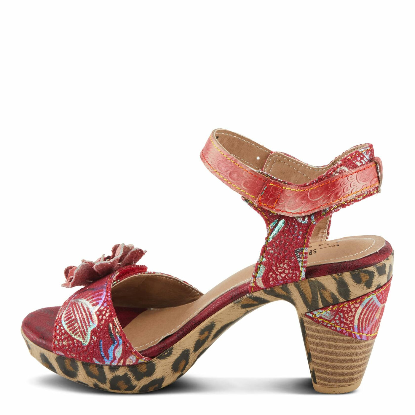 Spring Step L'Artiste Women's Wildcat Quarter Strap Heeled Sandal Red Multi Multi EU 36 / US 5.5-6