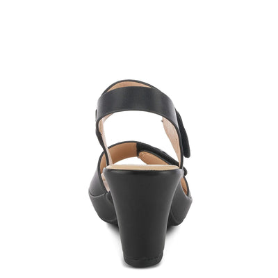 PATRIZIA Spring Step Dade Sandals for Women - Ladies Casual Platform Sandal with Hook and Loop - Slip-On Womens Sandals for Any Event - Black EU 35 / US 5