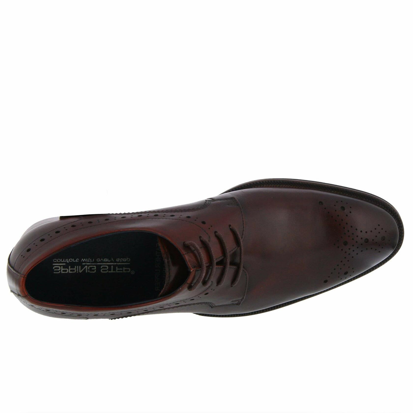Spring Step Men's Charlie Leather Lace-Up Wingtip Shoe Cabernet