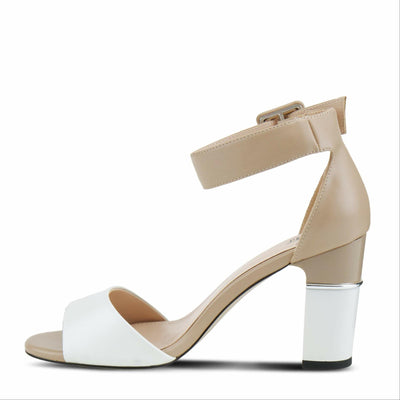 Azura by Spring Step Women's Barbra Heeled Sandal, White Multi, 5.5-6
