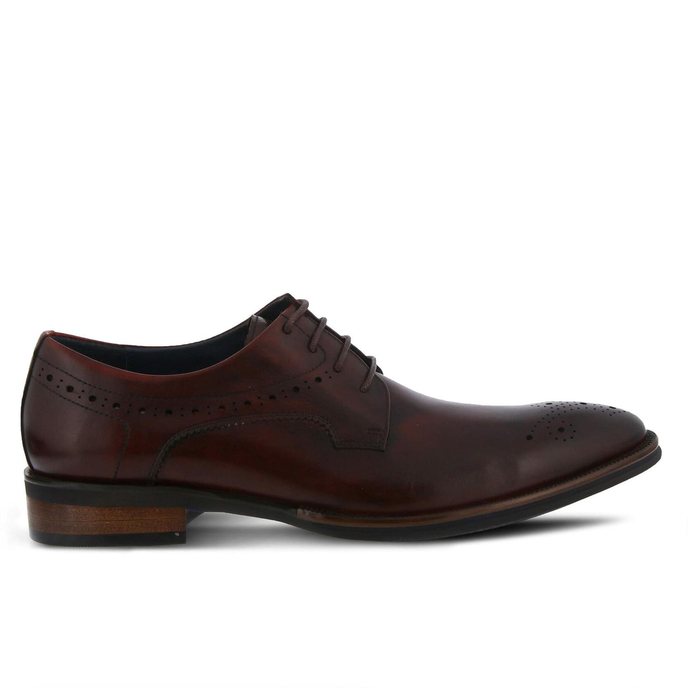 Spring Step Men's Charlie Leather Lace-Up Wingtip Shoe Cabernet