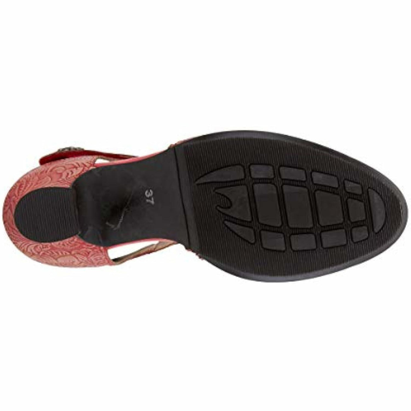 Spring Step L'Artiste Visionary Pump Shoes for Women | French Inspired Hand Painted Leather D'Orsay High Heels for Women with Ankle Strap Red EU 35 / US 5