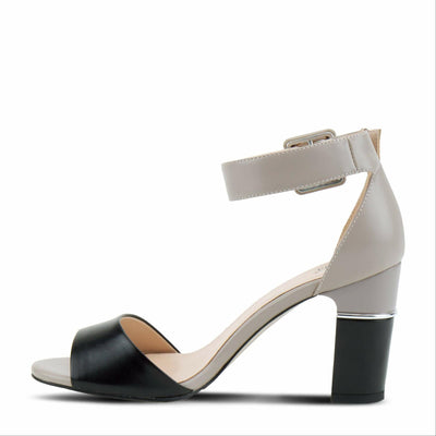 Azura by Spring Step Women's Barbra Heeled Sandal, Black Multi, 9
