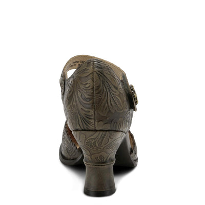 Spring Step L'Artiste Visionary Pump Shoes for Women | French Inspired Hand Painted Leather D'Orsay High Heels for Women with Ankle Strap Grey EU 38 / US 7.5-8