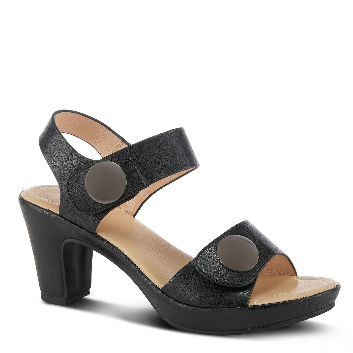 PATRIZIA Spring Step Dade Sandals for Women - Ladies Casual Platform Sandal with Hook and Loop - Slip-On Womens Sandals for Any Event - Black EU 35 / US 5
