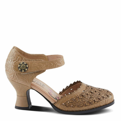 Spring Step L'Artiste Visionary Pump Shoes for Women | French Inspired Hand Painted Leather D'Orsay High Heels for Women with Ankle Strap Beige EU 42 / US 10.5-11
