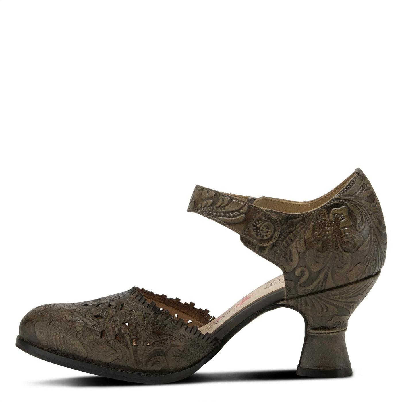 Spring Step L'Artiste Visionary Pump Shoes for Women | French Inspired Hand Painted Leather D'Orsay High Heels for Women with Ankle Strap Grey EU 37 / US 6.5-7