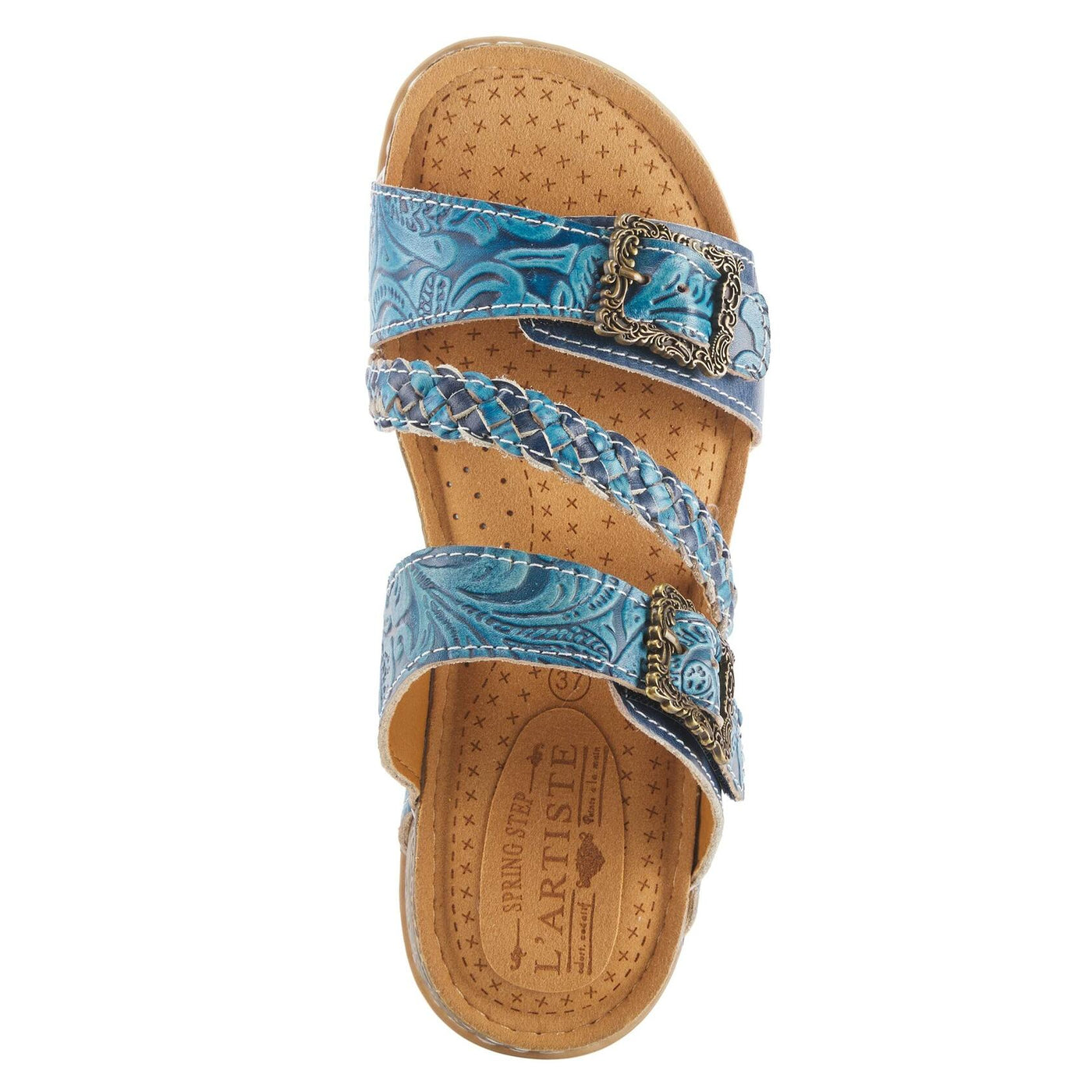 Spring Step L'Artiste Women's Astra Slide Sandal Blue EU 42 / US 10.5-11