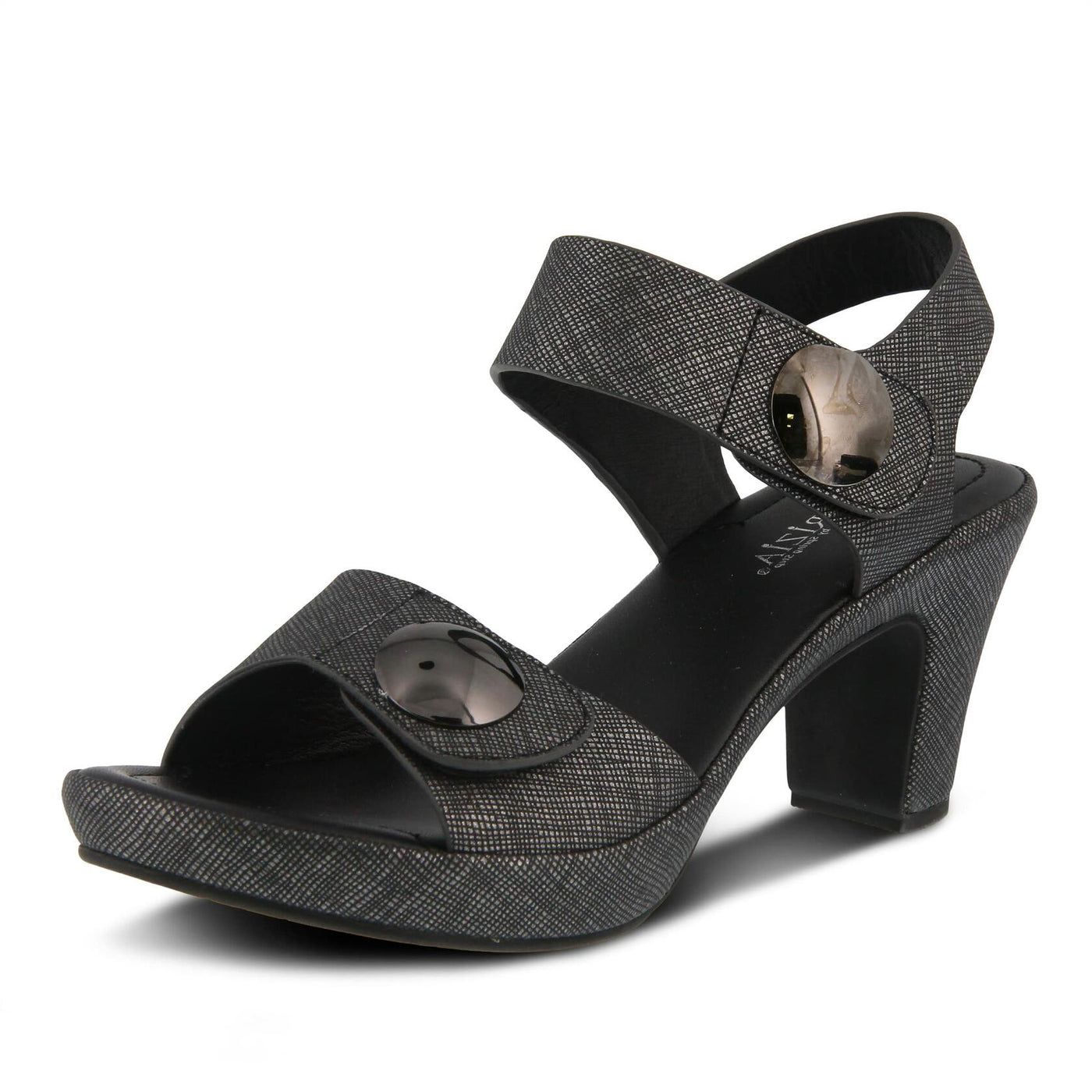 PATRIZIA Spring Step Dade Sandals for Women - Ladies Casual Platform Sandal with Hook and Loop - Slip-On Womens Sandals for Any Event - Charcoal EU 38 / US 7.5-8