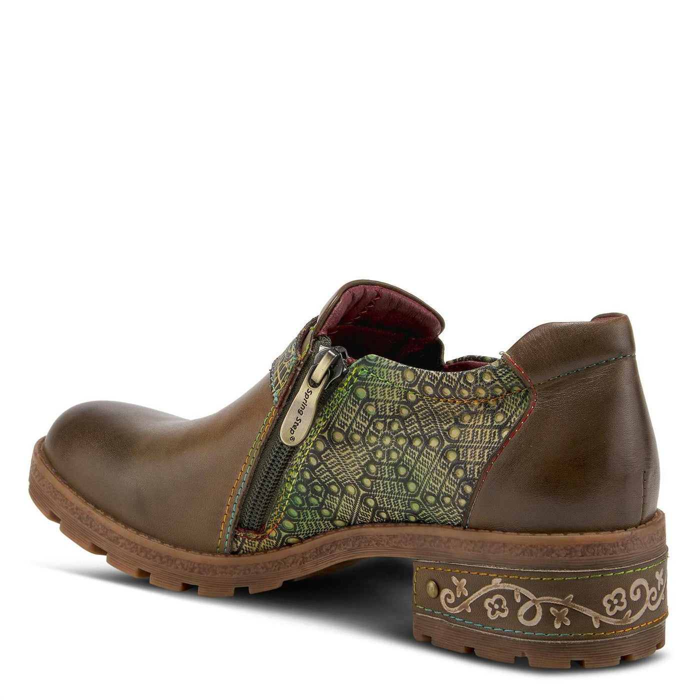 Spring Step L'Artiste Women's Magda Bootie Olive Multi EU 35 / US 5