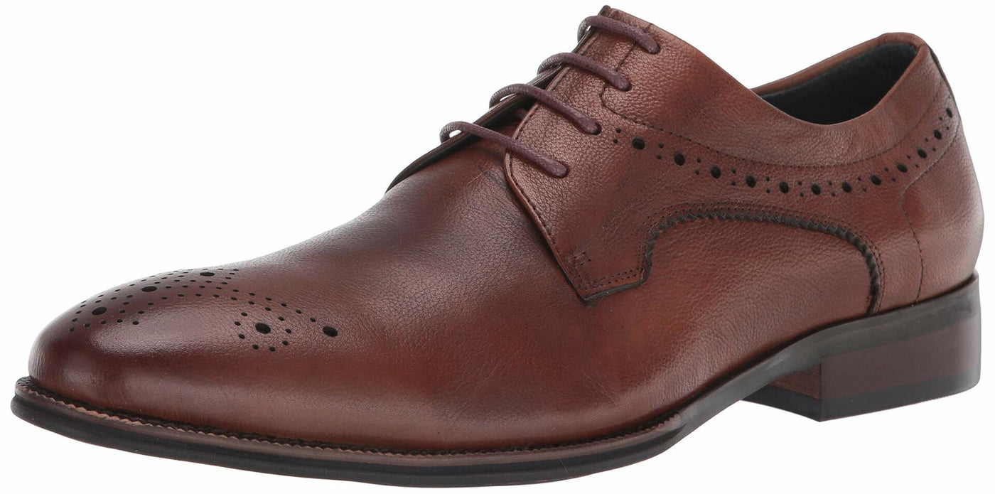 Spring Step Men's Charlie Leather Lace-Up Wingtip Shoe Brown