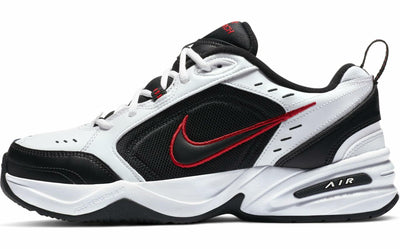 Nike Air Monarch IV Training Shoe (4E) - White/Black/Varsity Red, Size 9.5 US