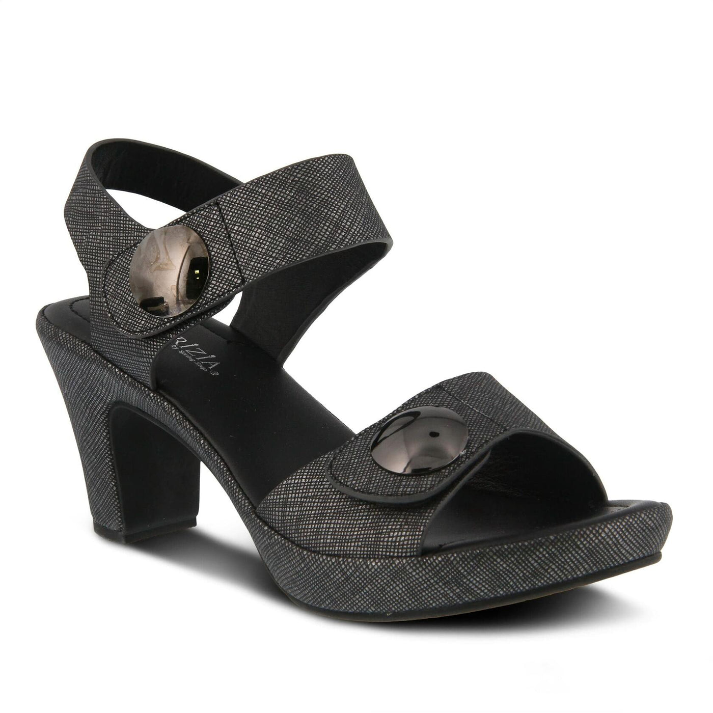 PATRIZIA Spring Step Dade Sandals for Women - Ladies Casual Platform Sandal with Hook and Loop - Slip-On Womens Sandals for Any Event - Charcoal EU 38 / US 7.5-8