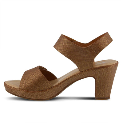 PATRIZIA Spring Step Dade Sandals for Women - Ladies Casual Platform Sandal with Hook and Loop - Slip-On Womens Sandals for Any Event - Bronze EU 38 / US 7.5-8