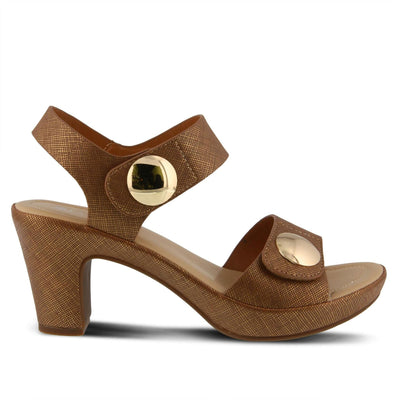 PATRIZIA Spring Step Dade Sandals for Women - Ladies Casual Platform Sandal with Hook and Loop - Slip-On Womens Sandals for Any Event - Bronze EU 38 / US 7.5-8