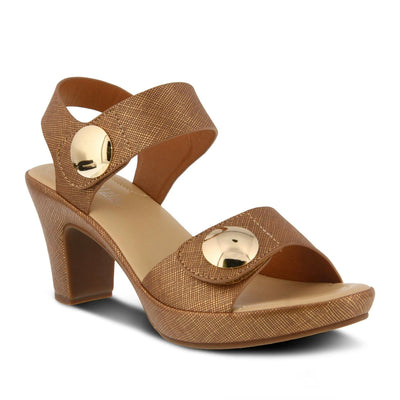 PATRIZIA Spring Step Dade Sandals for Women - Ladies Casual Platform Sandal with Hook and Loop - Slip-On Womens Sandals for Any Event - Bronze EU 38 / US 7.5-8