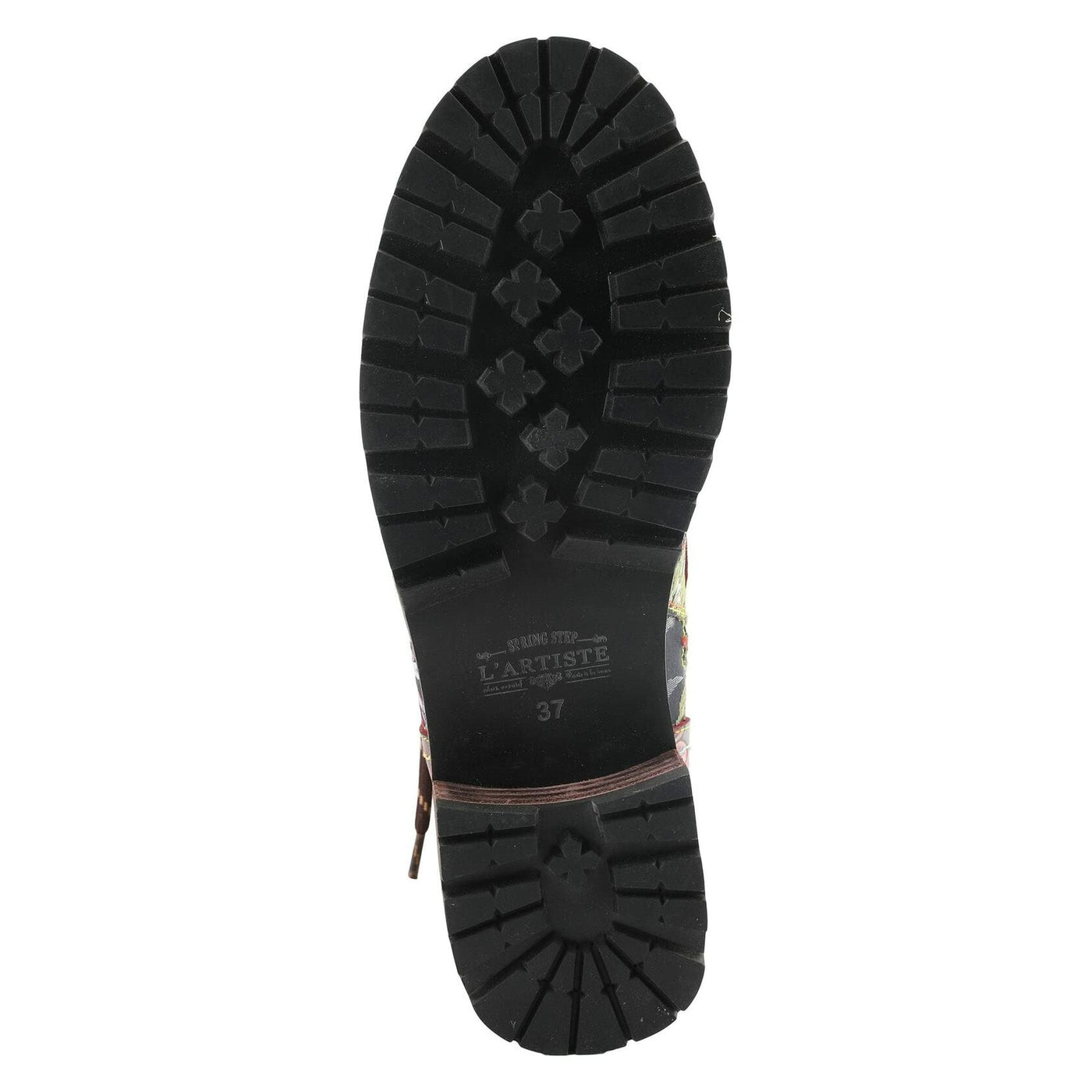 Spring Step L'Artiste Fantastic Booties for Women - Floral Hand Painted Womens Ankle Boots Low Heel - Everyday Wear Leather and Textile Western Booties Red Multi EU 41 / US 9.5-10