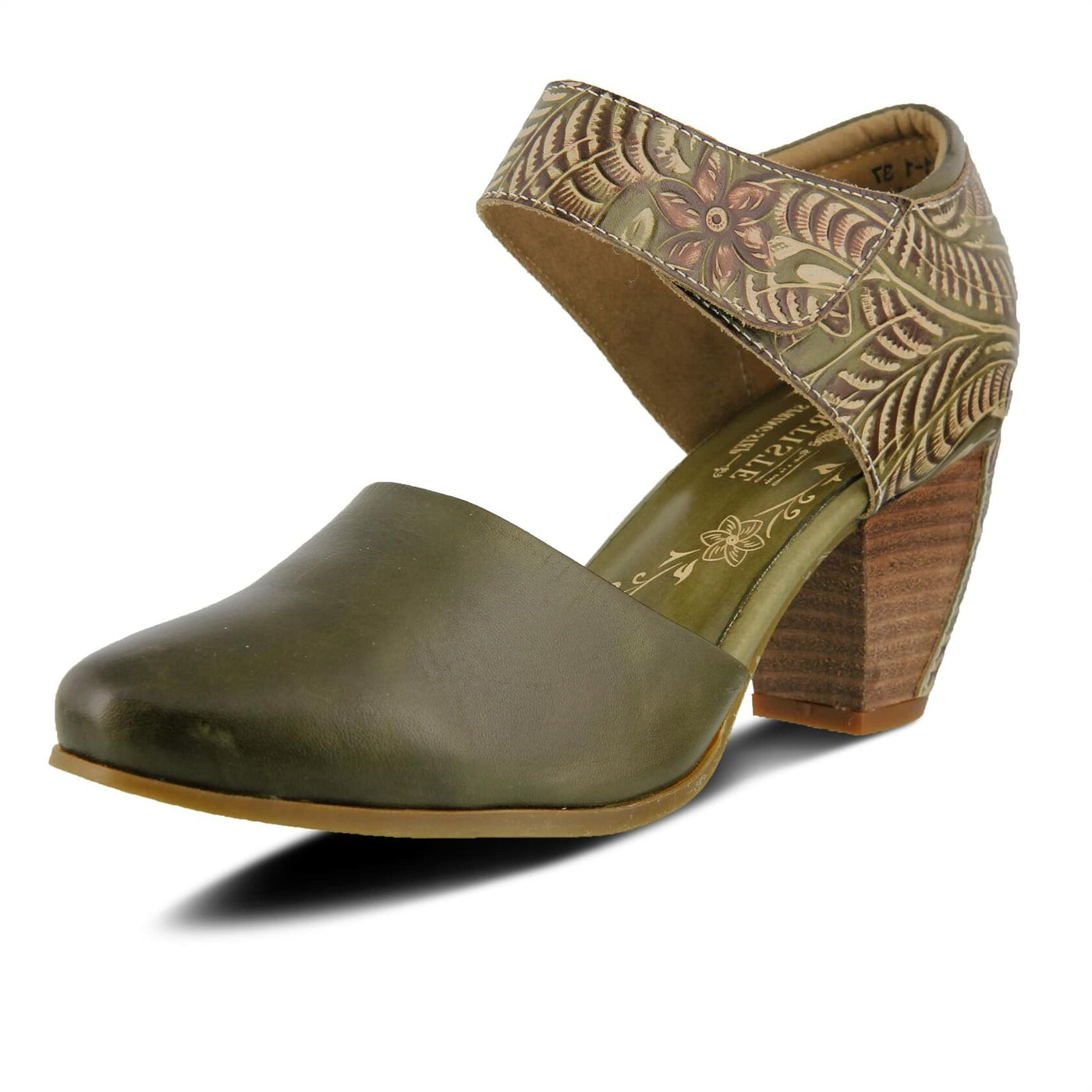 L'Artiste by Spring Step Women's Toolie Pump, Olive Green, 9.5-10