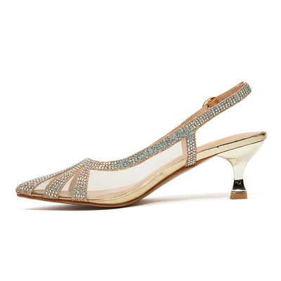 Ninety Union Macy Rhinestone Trimmed Sling Back, Gold, 12