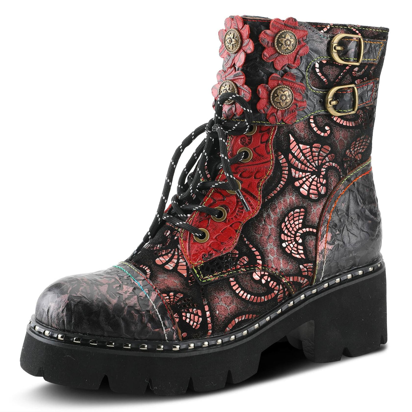 Spring Step L'Artiste Women's Limitless Bootie Red Multi EU 37 / US 6.5-7